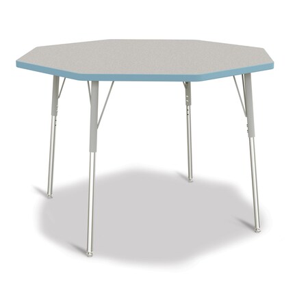 Jonti-Craft Berries Octagon Activity Table, 48 in. x 48 in., A-height, Freckled Gray/Coastal Blue/Gray 6428JCA131